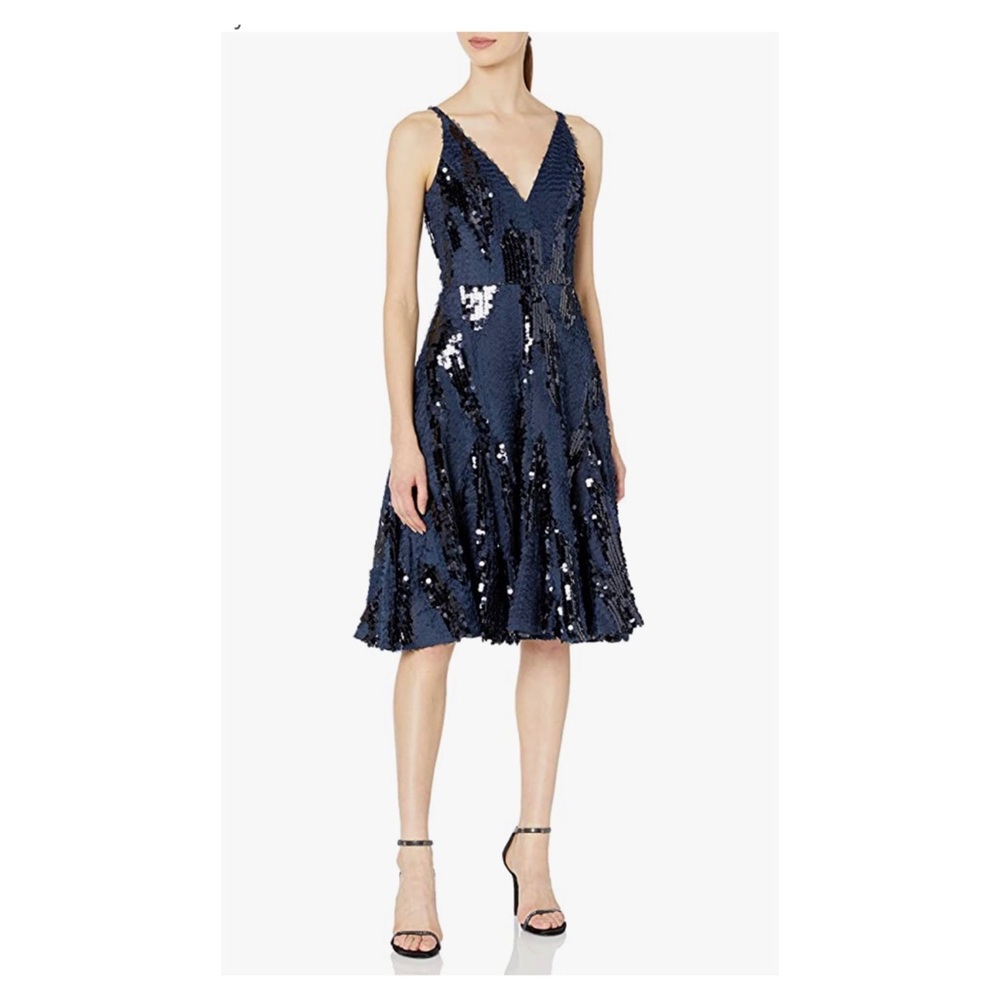 NWT Dress the Population Sophie Sleeveless Fit & Flare Sequin Dress